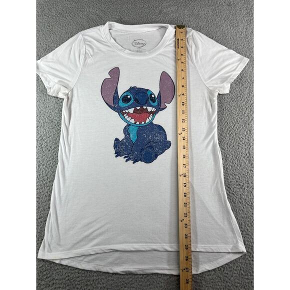 Disney Shirt Womens Large White Stitch Crew Neck Graphic Tee Disneyland Parks - Picture 5 of 9
